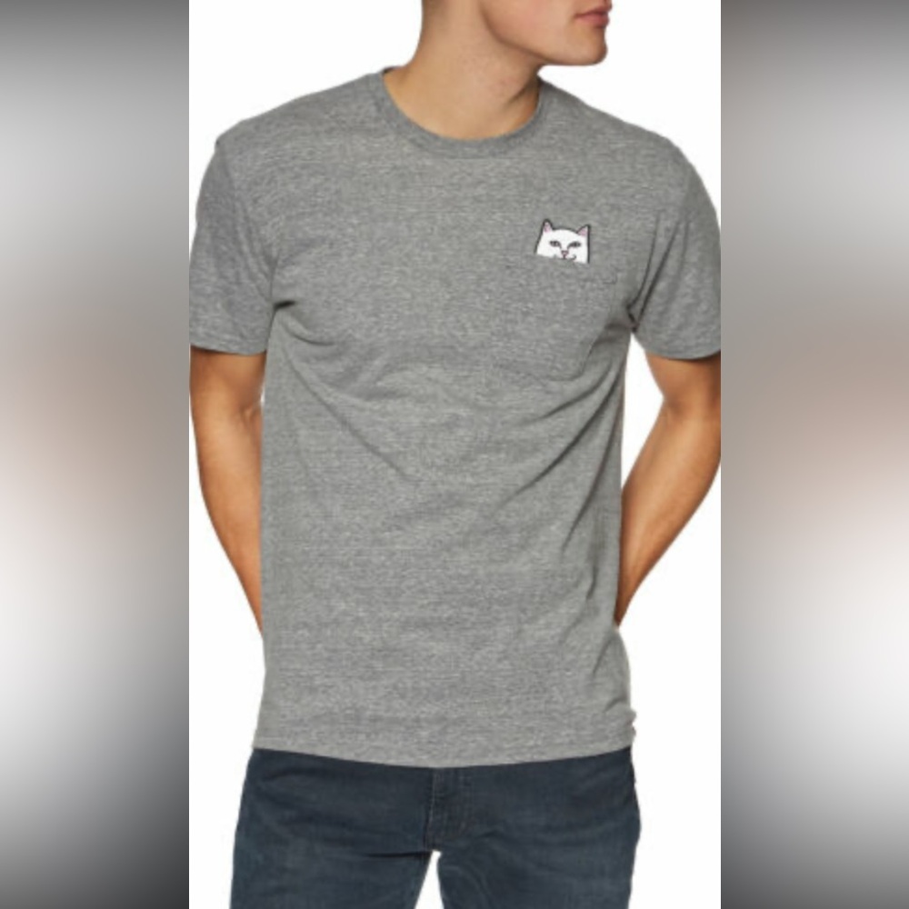 Ripndip teens Heather Gray Cat Pocket Tee
